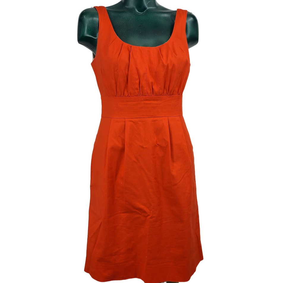 J.Crew Burnt Orange Shift Dress Sleeveless Knee Length Minimalist Size 2 2716